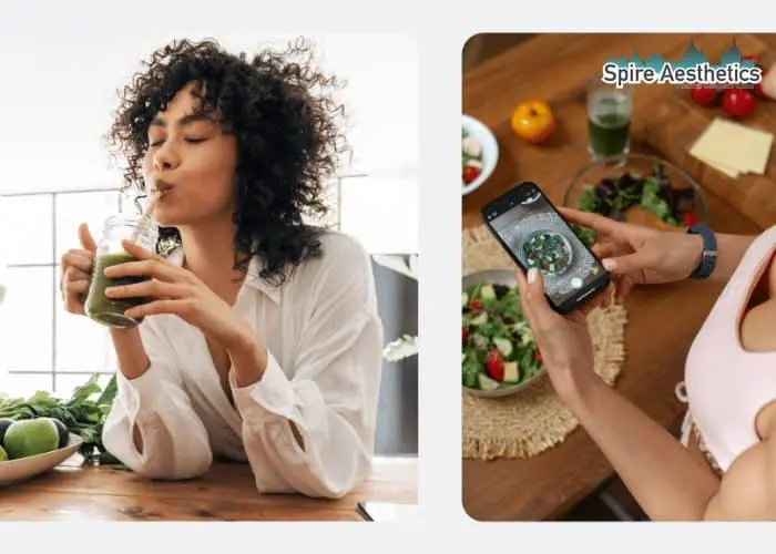 Image of woman looking into her diet and fat freezing Tipton to improve her health